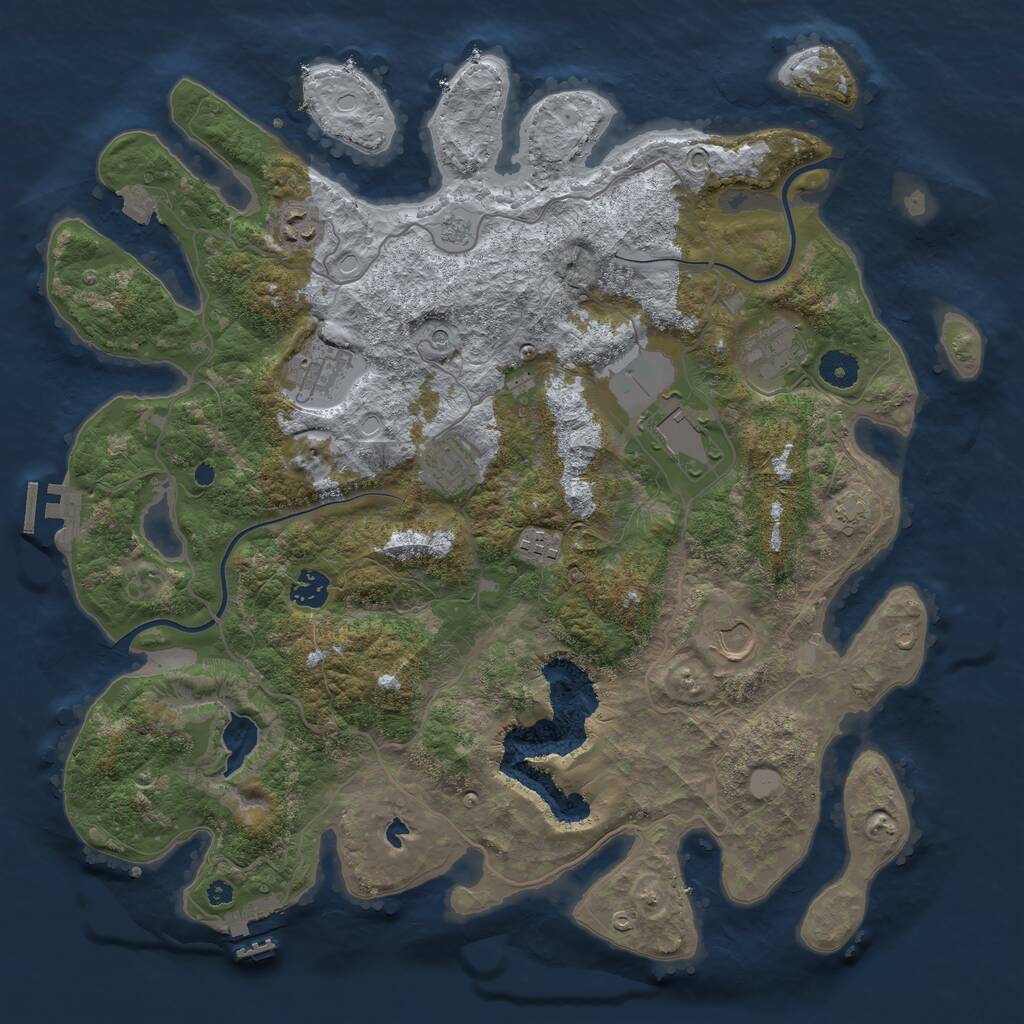 Rust Map: Procedural Map, Size: 4000, Seed: 492364941, 14 Monuments