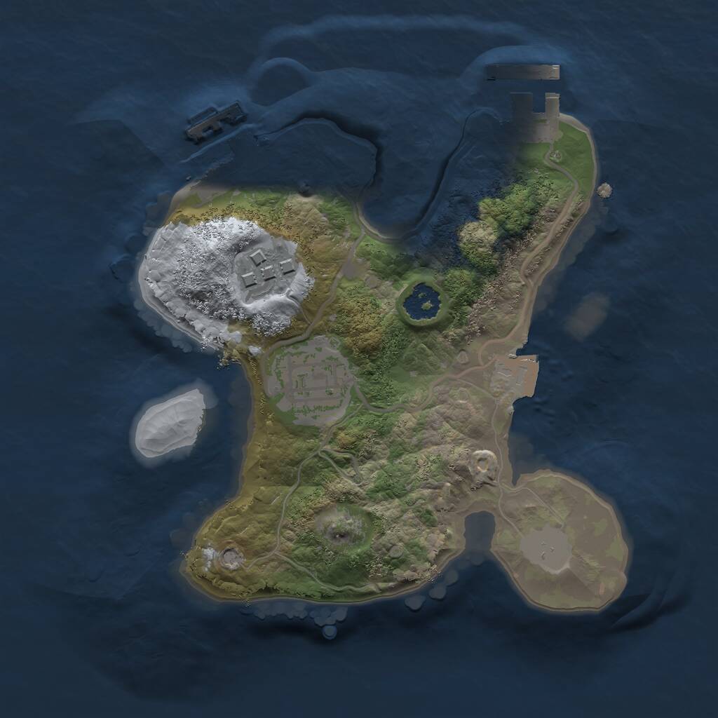 Rust Map: Procedural Map, Size: 2000, Seed: 1186451160, 5 Monuments