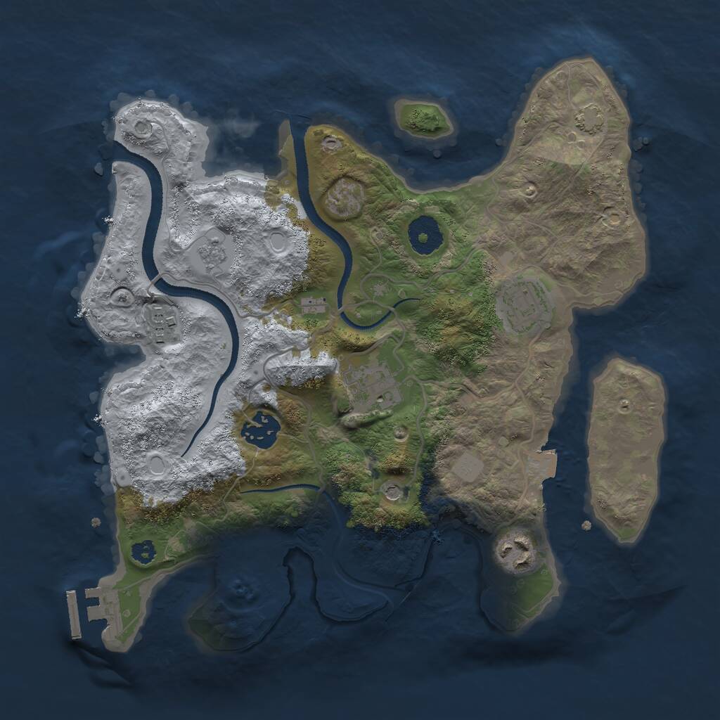Rust Map: Procedural Map, Size: 3000, Seed: 394416, 10 Monuments