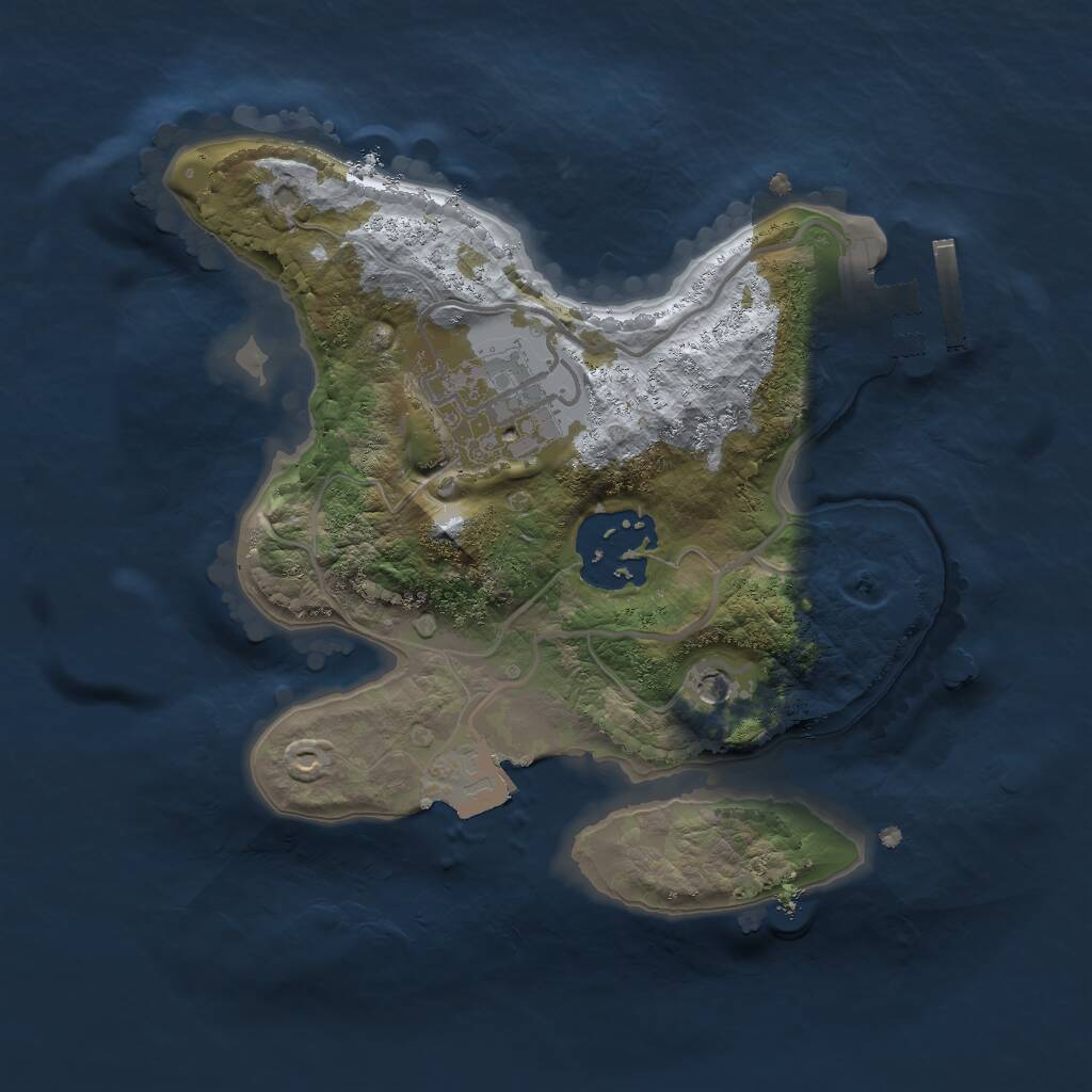 Rust Map: Procedural Map, Size: 2000, Seed: 727936599, 5 Monuments