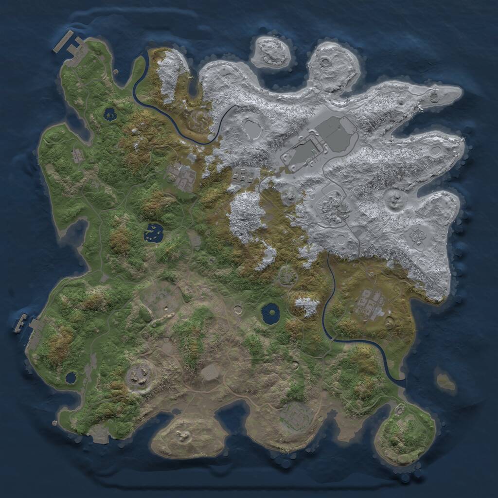 Rust Map: Procedural Map, Size: 3750, Seed: 1204567890, 15 Monuments