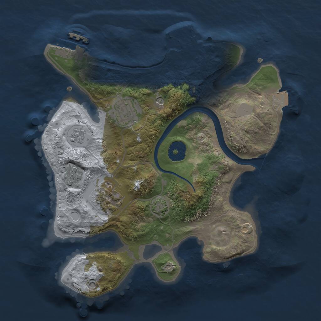 Rust Map: Procedural Map, Size: 2500, Seed: 56356, 9 Monuments