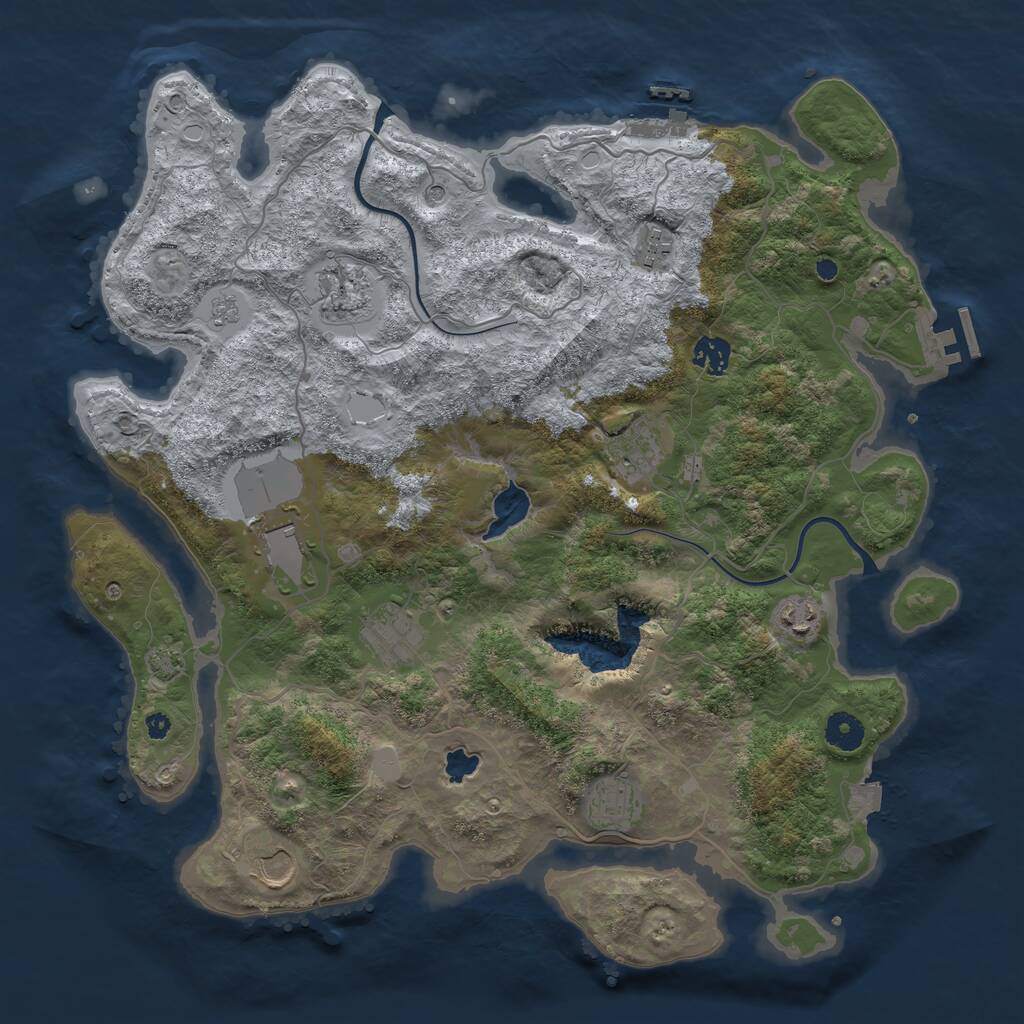 Rust Map: Procedural Map, Size: 4000, Seed: 1372654727, 15 Monuments
