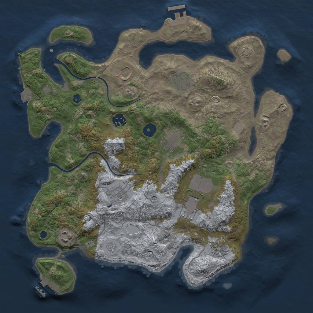 Rust Map: Procedural Map, Size: 3600, Seed: 860, 14 Monuments