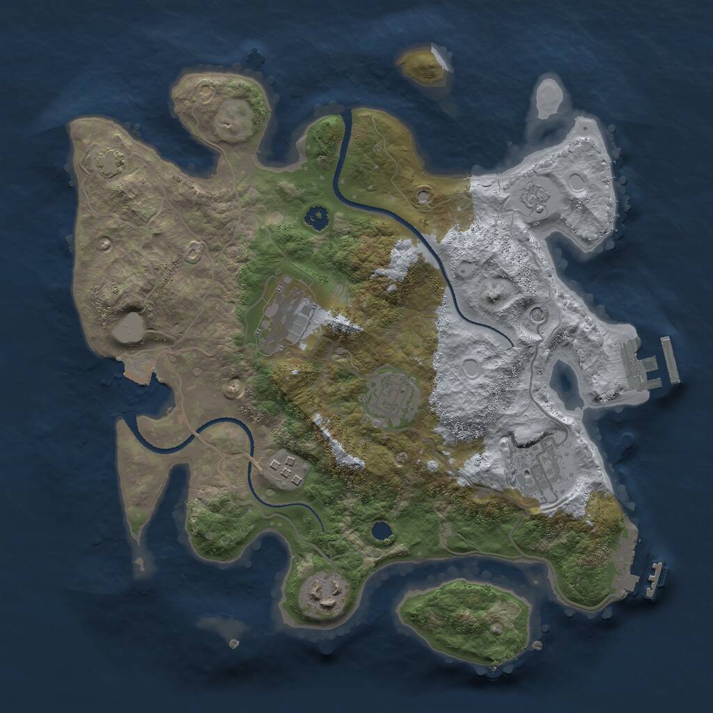 Rust Map: Procedural Map, Size: 3000, Seed: 980838170, 11 Monuments