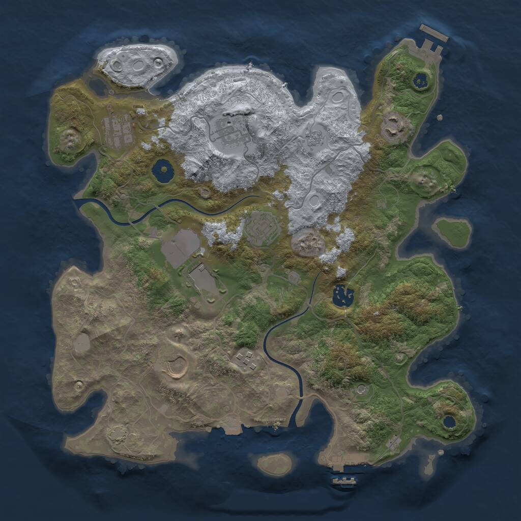 Rust Map: Procedural Map, Size: 3500, Seed: 637105577, 14 Monuments