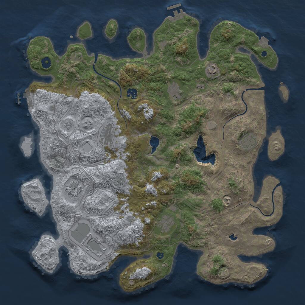 Rust Map: Procedural Map, Size: 4300, Seed: 1111110, 15 Monuments