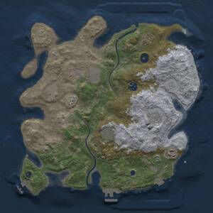 Thumbnail Rust Map: Procedural Map, Size: 3500, Seed: 1705499335, 13 Monuments