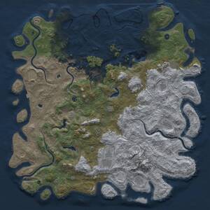 Thumbnail Rust Map: Procedural Map, Size: 6000, Seed: 84034793, 17 Monuments