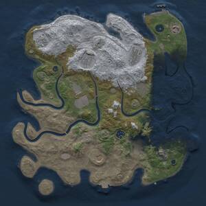 Thumbnail Rust Map: Procedural Map, Size: 3750, Seed: 1716428654, 16 Monuments