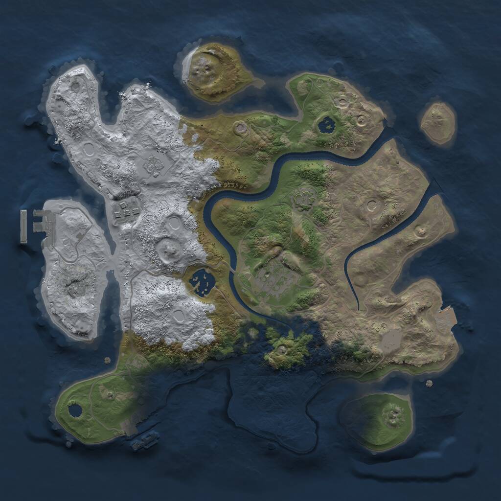 Rust Map: Procedural Map, Size: 3000, Seed: 528796447, 9 Monuments
