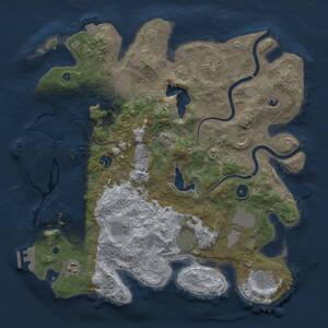 Thumbnail Rust Map: Procedural Map, Size: 4000, Seed: 3384132, 17 Monuments