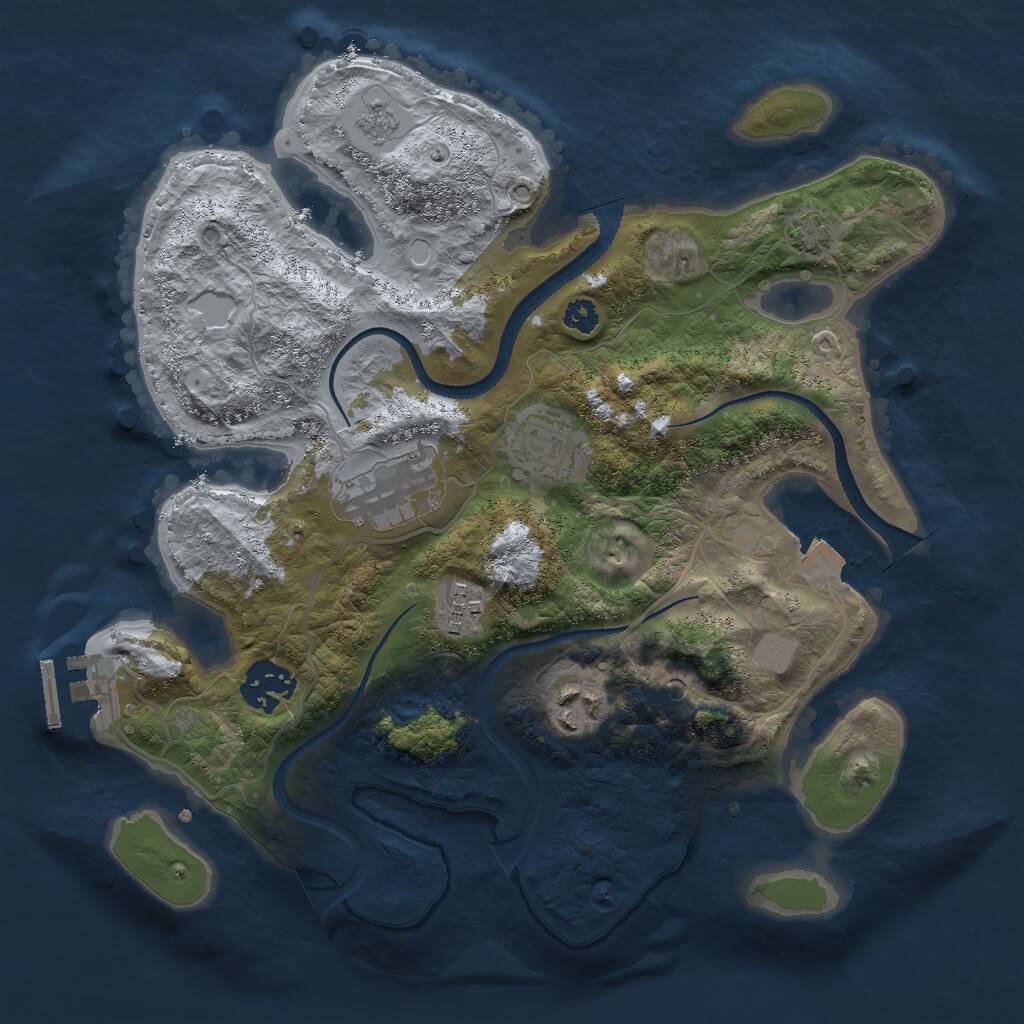 Rust Map: Procedural Map, Size: 3000, Seed: 9601782, 10 Monuments