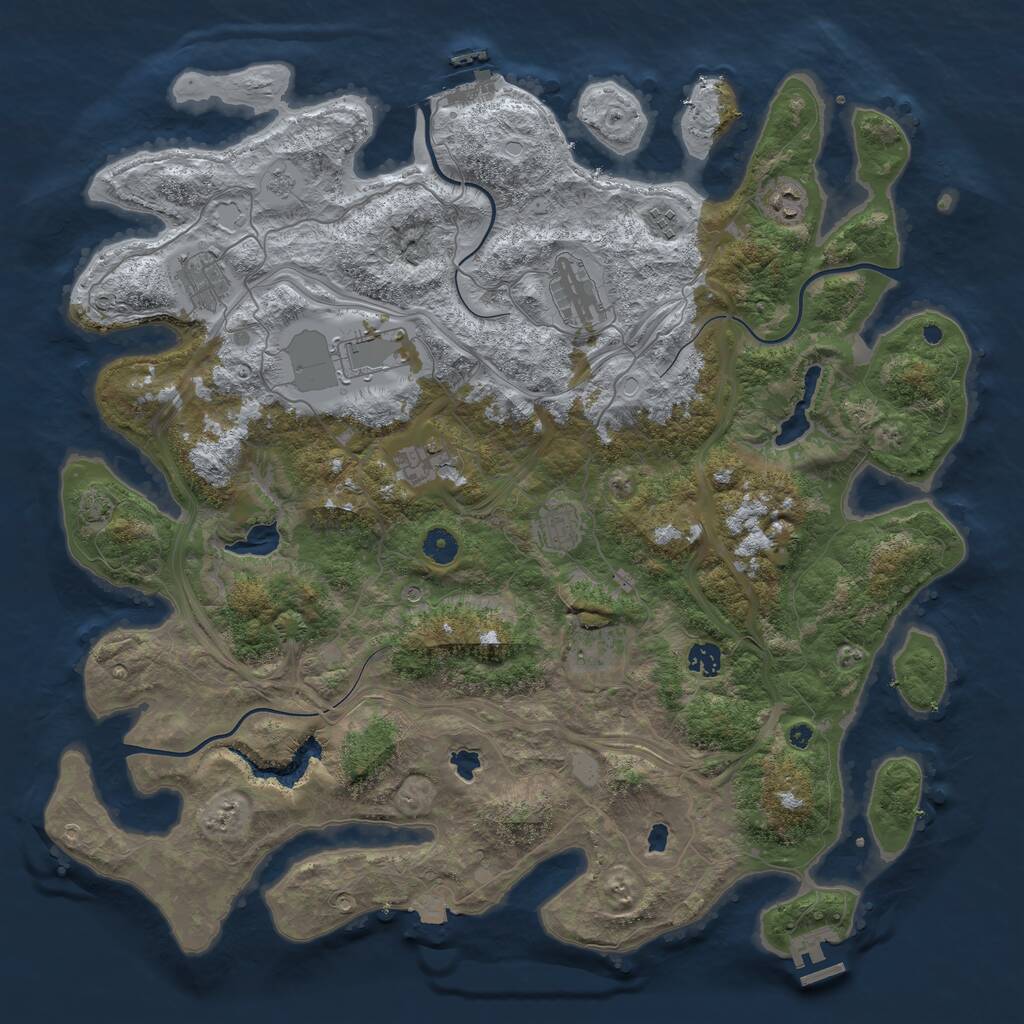Rust Map: Procedural Map, Size: 4500, Seed: 3141964, 15 Monuments