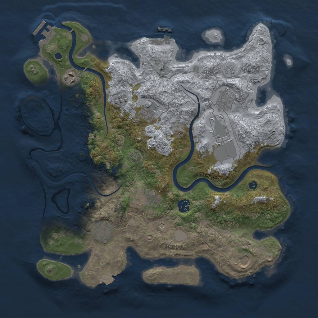 Rust Map: Procedural Map, Size: 3700, Seed: 302613336, 15 Monuments