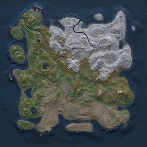 Thumbnail Rust Map: Procedural Map, Size: 3700, Seed: 302613336, 15 Monuments