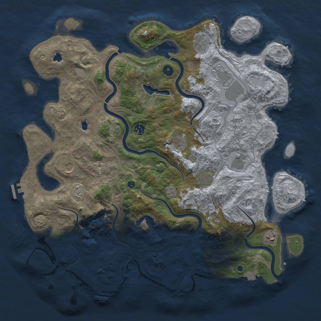 Rust Map: Procedural Map, Size: 4500, Seed: 7379264, 15 Monuments