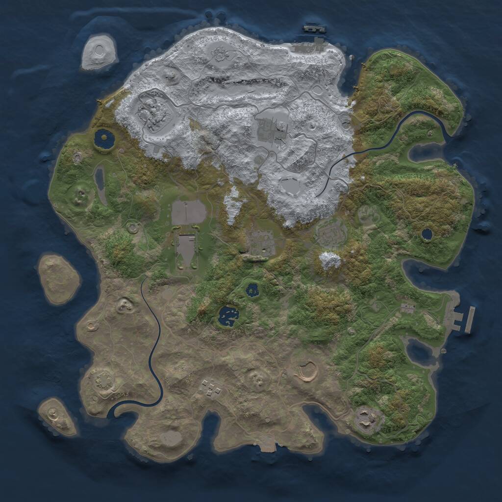 Rust Map: Procedural Map, Size: 3750, Seed: 18827818, 15 Monuments