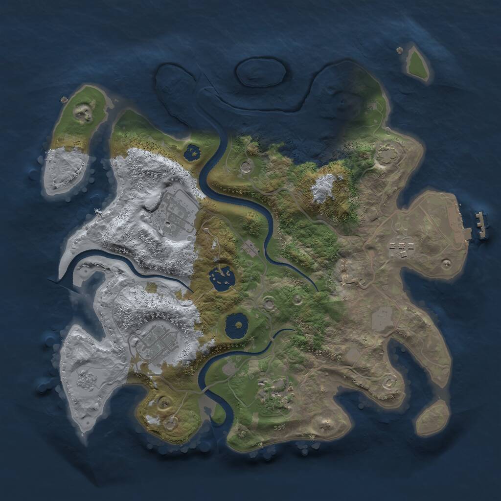 Rust Map: Procedural Map, Size: 3000, Seed: 158595523, 10 Monuments