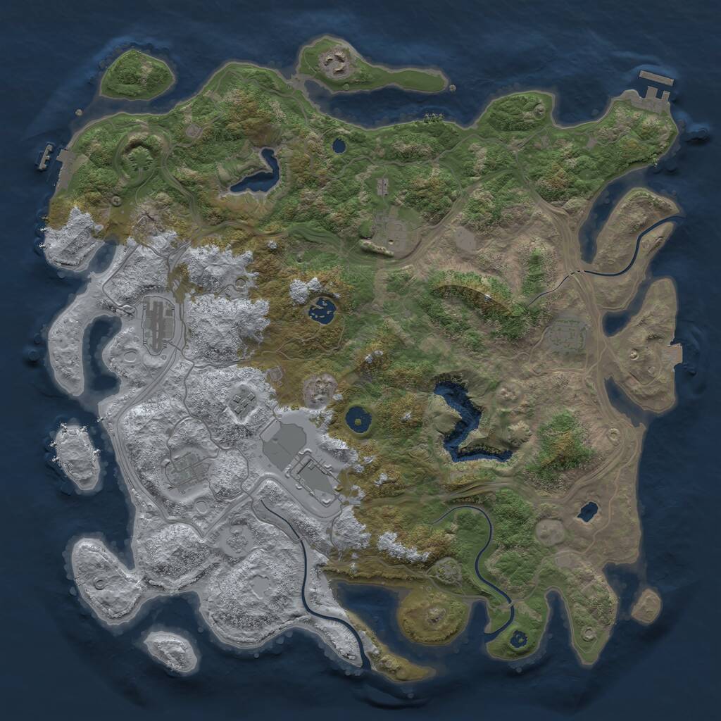 Rust Map: Procedural Map, Size: 4250, Seed: 1846860074, 14 Monuments