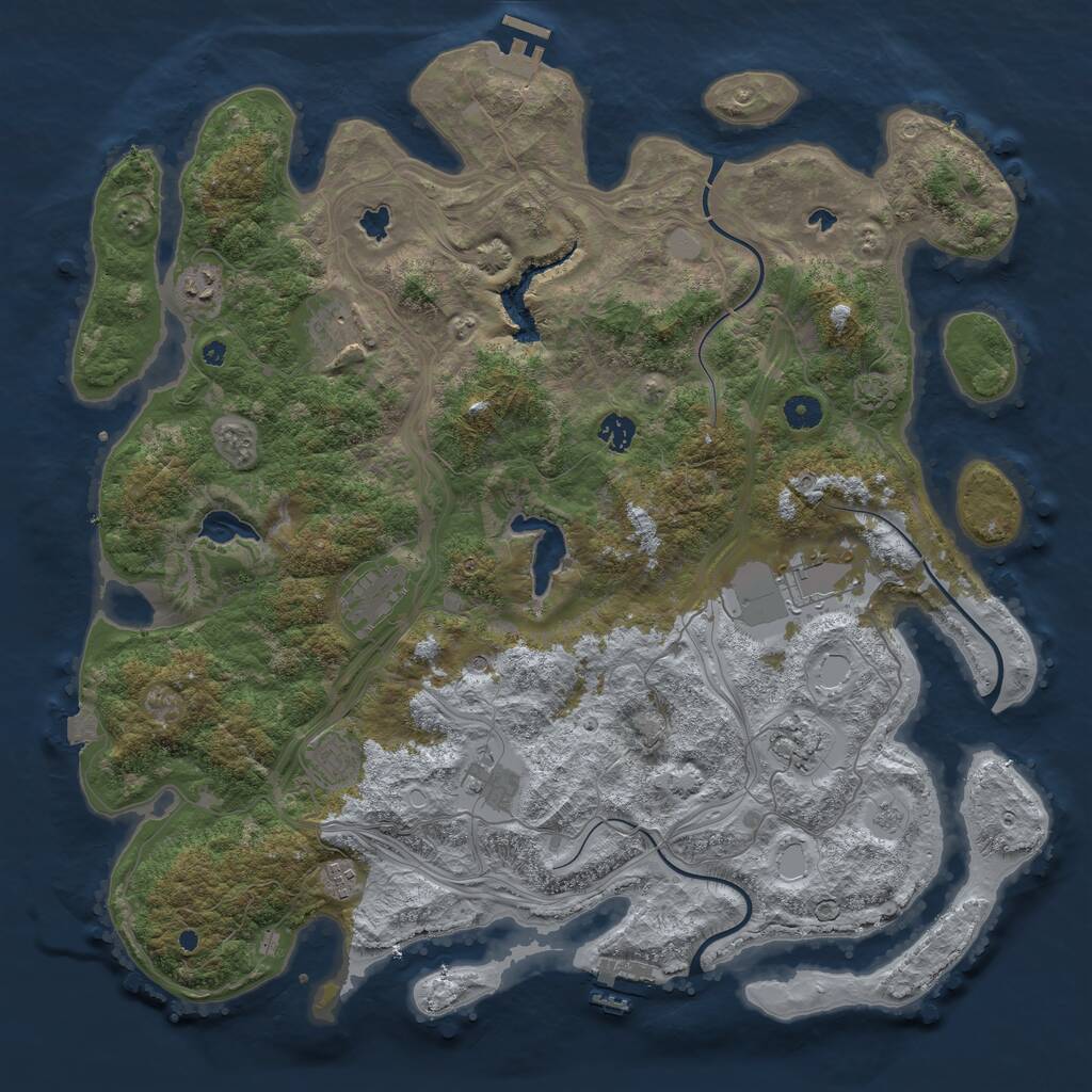 Rust Map: Procedural Map, Size: 4500, Seed: 1609, 15 Monuments