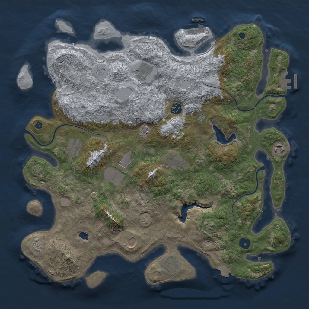 Rust Map: Procedural Map, Size: 4100, Seed: 563757, 15 Monuments