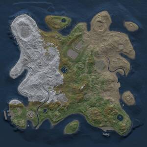 Thumbnail Rust Map: Procedural Map, Size: 3500, Seed: 1839474463, 15 Monuments