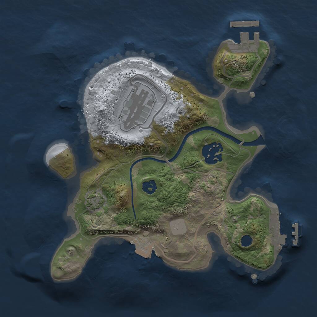 Rust Map: Procedural Map, Size: 2200, Seed: 1108527084, 6 Monuments