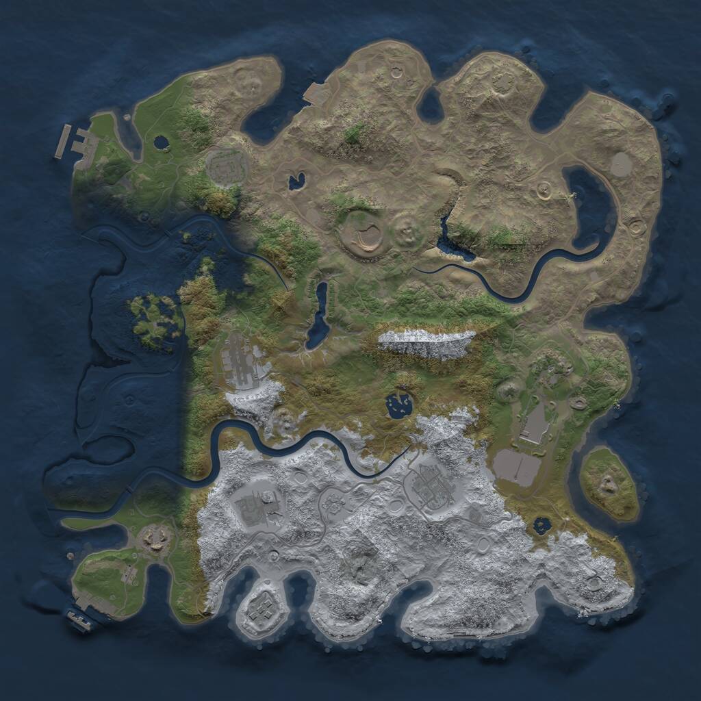 Rust Map: Procedural Map, Size: 4000, Seed: 524079766, 16 Monuments