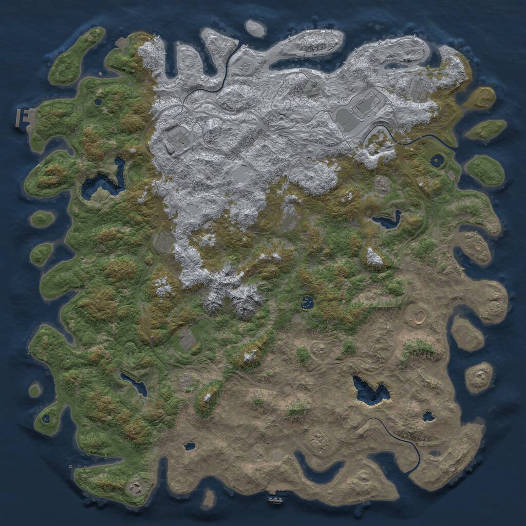 Rust Map: Procedural Map, Size: 6000, Seed: 1586544950, 17 Monuments