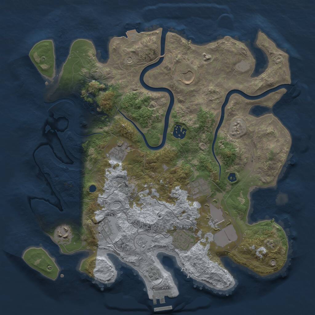 Rust Map: Procedural Map, Size: 3500, Seed: 723365251, 14 Monuments