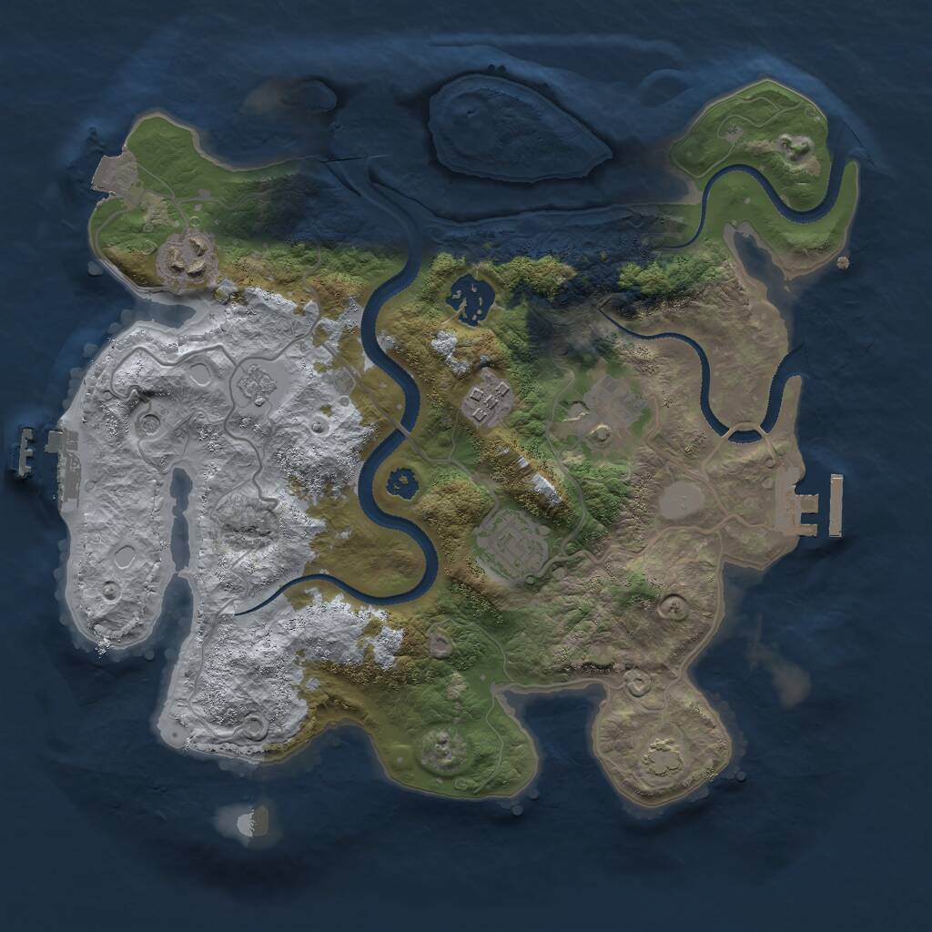 Rust Map: Procedural Map, Size: 3000, Seed: 681912337, 11 Monuments