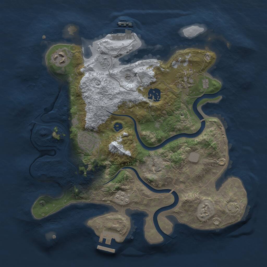 Rust Map: Procedural Map, Size: 3000, Seed: 439649415, 11 Monuments
