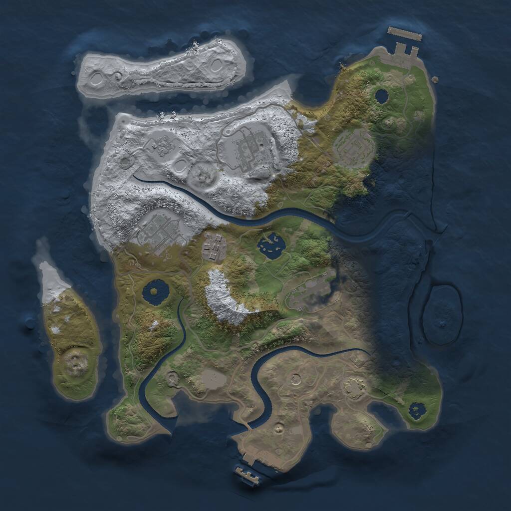 Rust Map: Procedural Map, Size: 3000, Seed: 83429, 12 Monuments