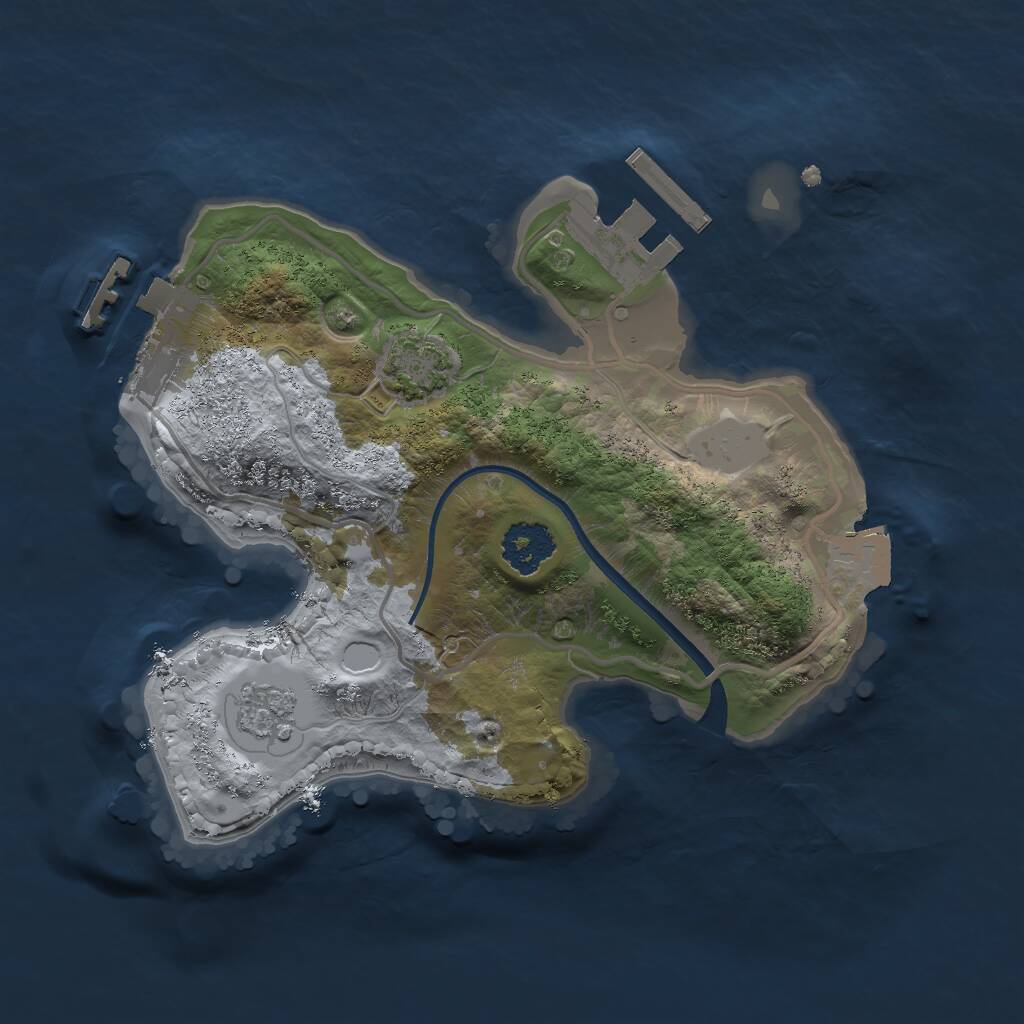 Rust Map: Procedural Map, Size: 2000, Seed: 311844779, 5 Monuments