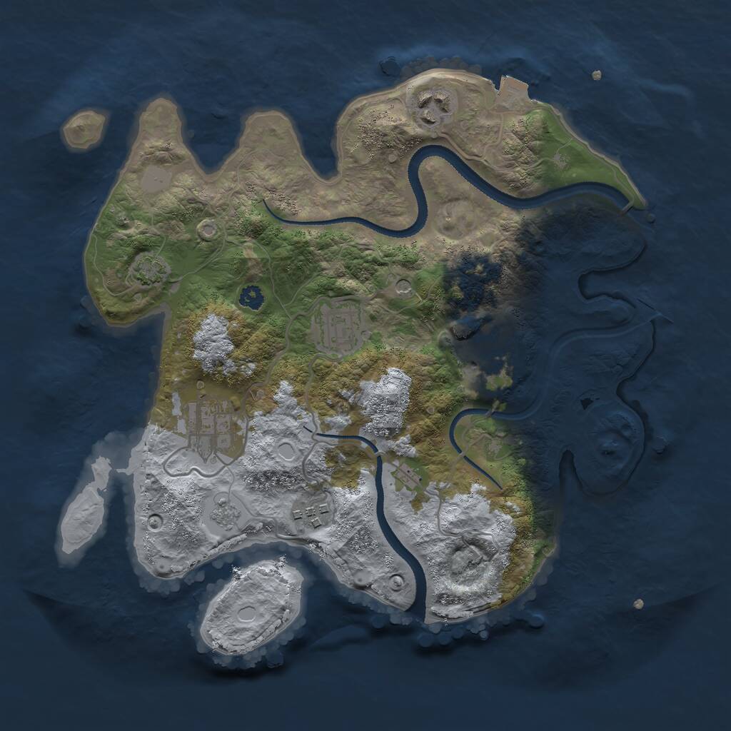 Rust Map: Procedural Map, Size: 3000, Seed: 13590, 9 Monuments