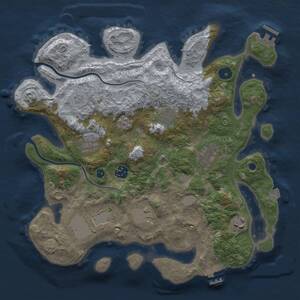 Thumbnail Rust Map: Procedural Map, Size: 3500, Seed: 3249592, 14 Monuments