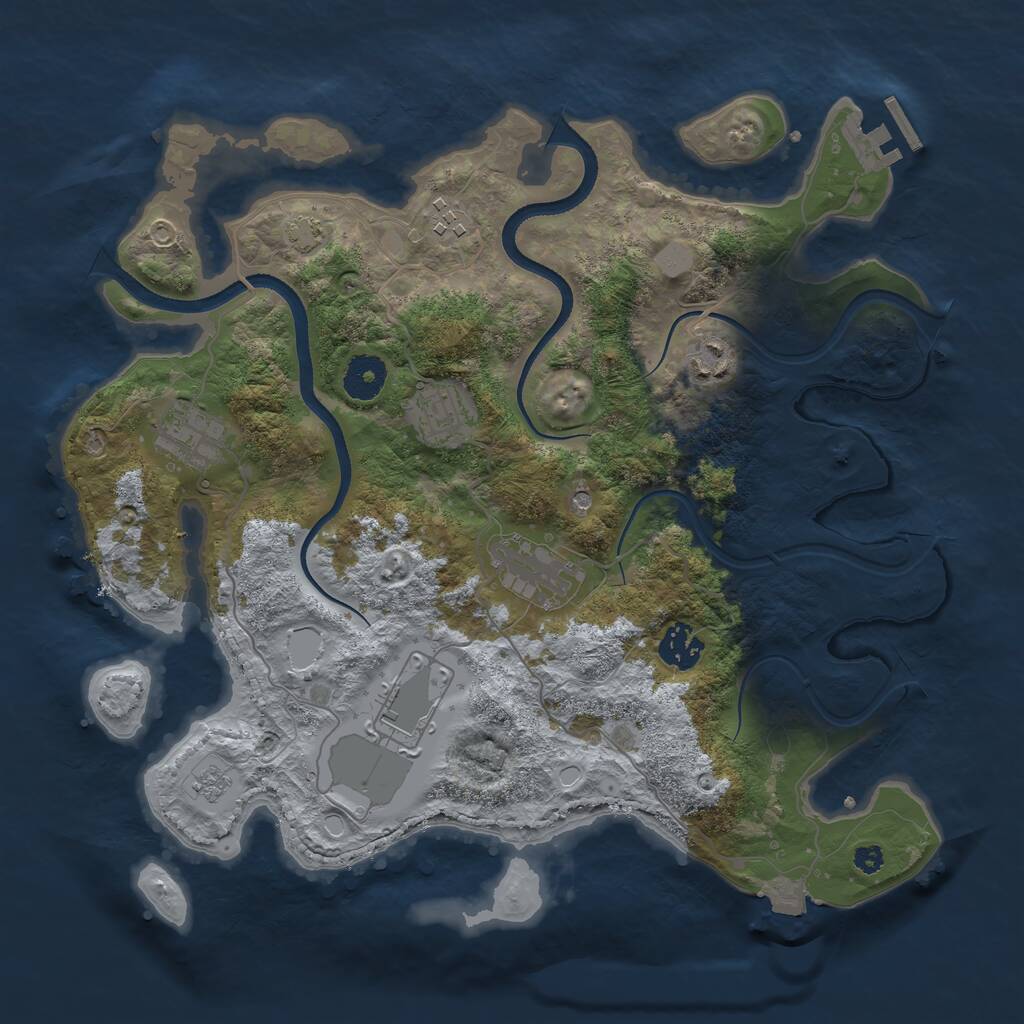 Rust Map: Procedural Map, Size: 3500, Seed: 108453, 12 Monuments