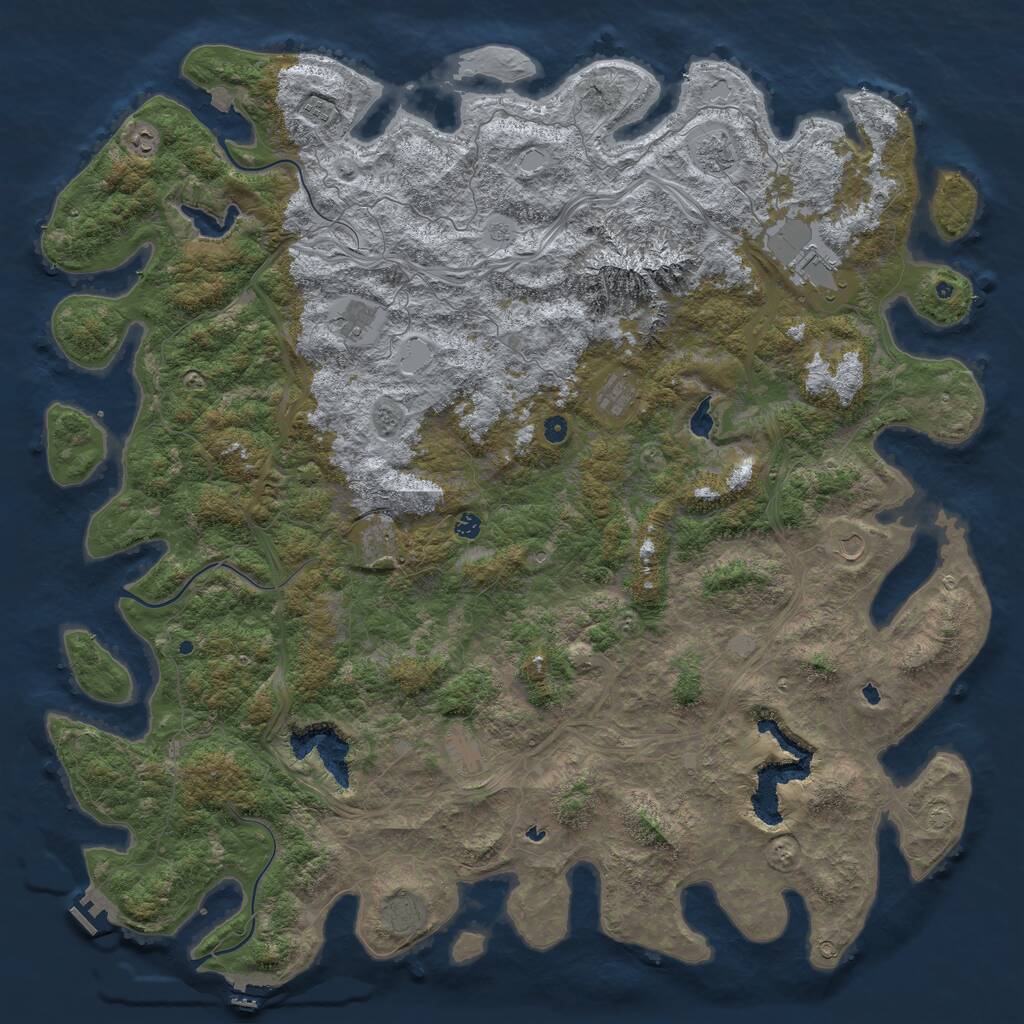 Rust Map: Procedural Map, Size: 6000, Seed: 2369, 17 Monuments