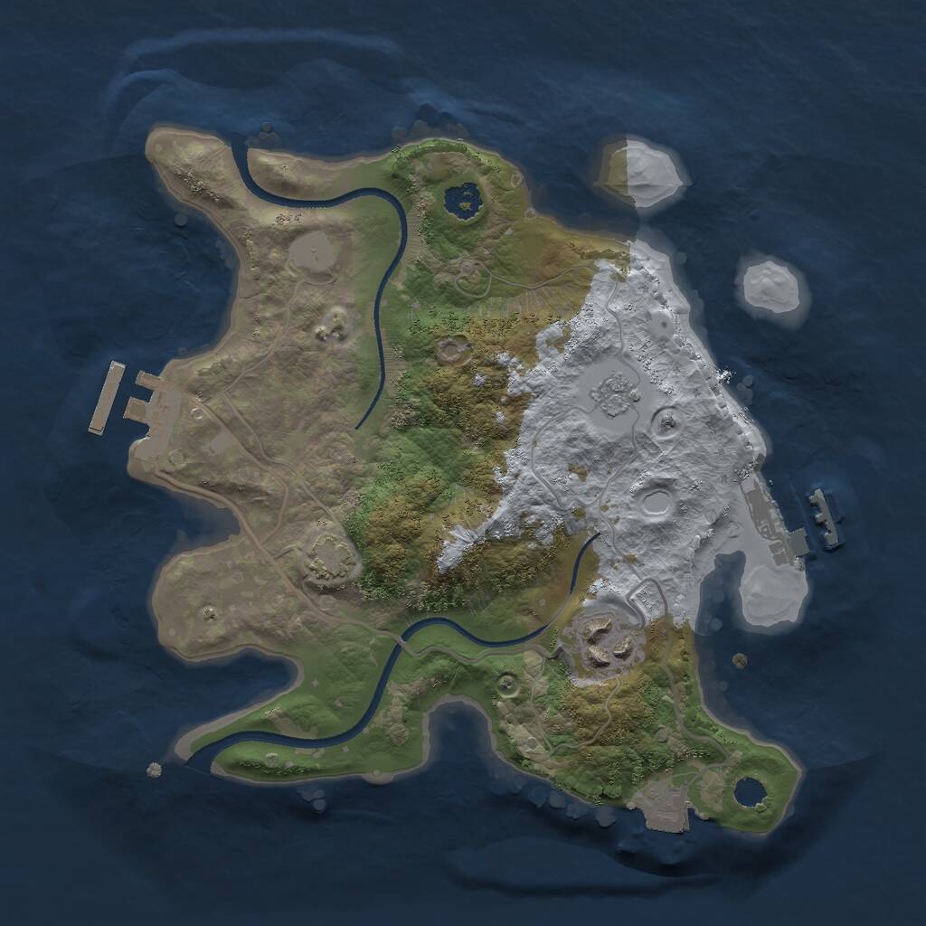 Rust Map: Procedural Map, Size: 2500, Seed: 2169420, 6 Monuments