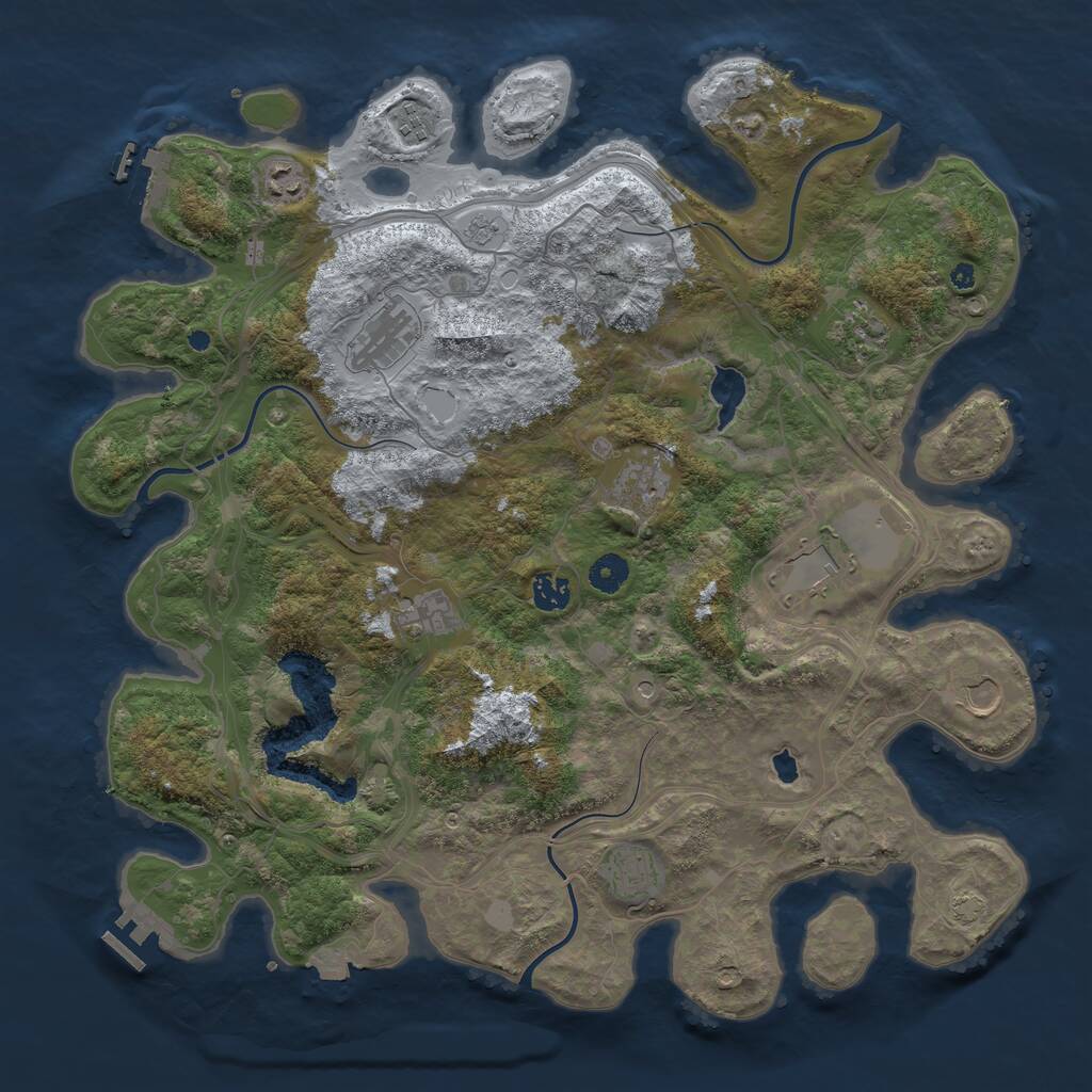 Rust Map: Procedural Map, Size: 4250, Seed: 1002732137, 16 Monuments