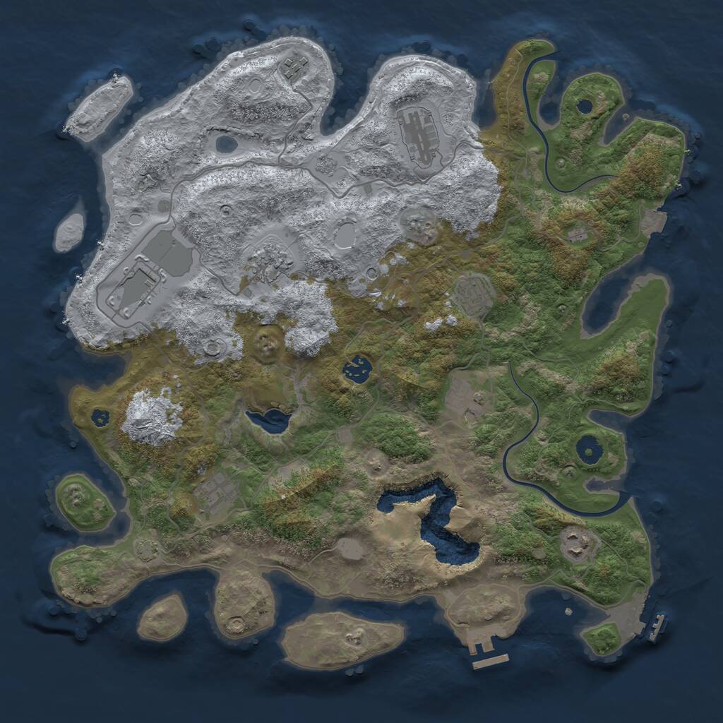 Rust Map: Procedural Map, Size: 4000, Seed: 69187, 15 Monuments