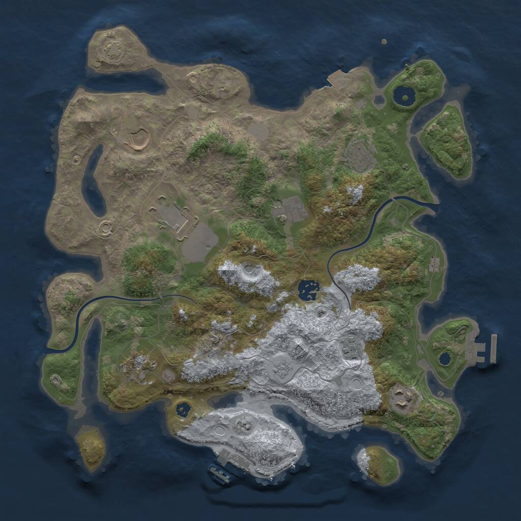 Rust Map: Procedural Map, Size: 3600, Seed: 873, 14 Monuments