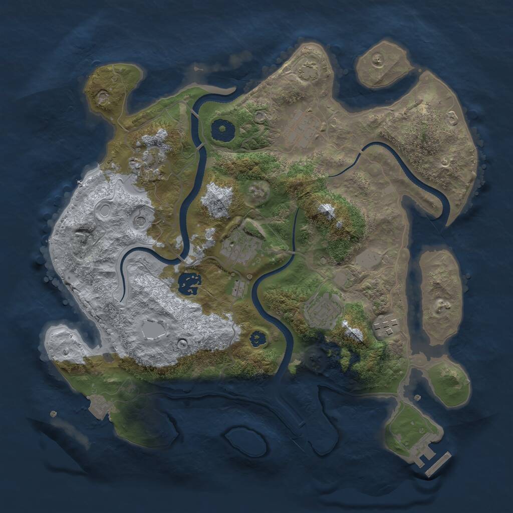 Rust Map: Procedural Map, Size: 3250, Seed: 89399, 10 Monuments