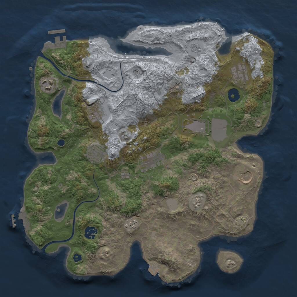 Rust Map: Procedural Map, Size: 3500, Seed: 1449743632, 15 Monuments