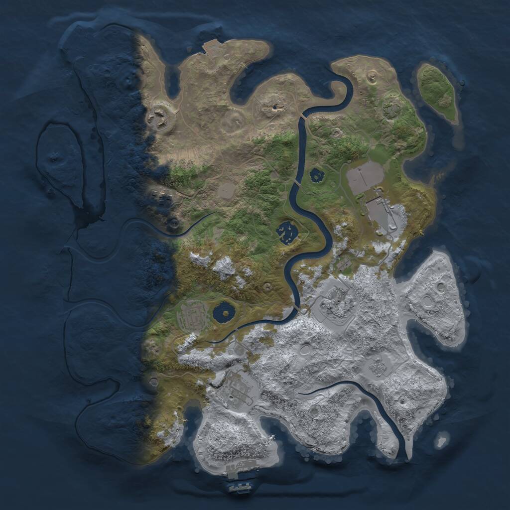 Rust Map: Procedural Map, Size: 3600, Seed: 22503, 13 Monuments