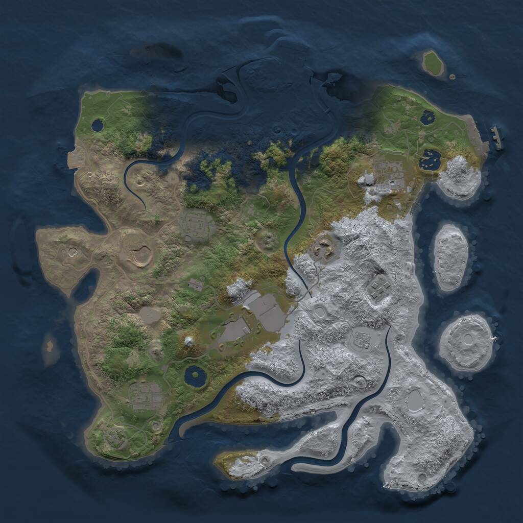 Rust Map: Procedural Map, Size: 3600, Seed: 12503, 14 Monuments