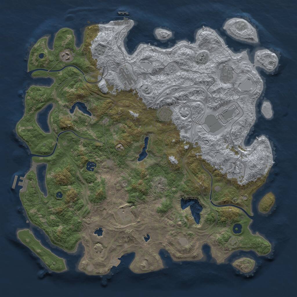 Rust Map: Procedural Map, Size: 4500, Seed: 1142519173, 15 Monuments
