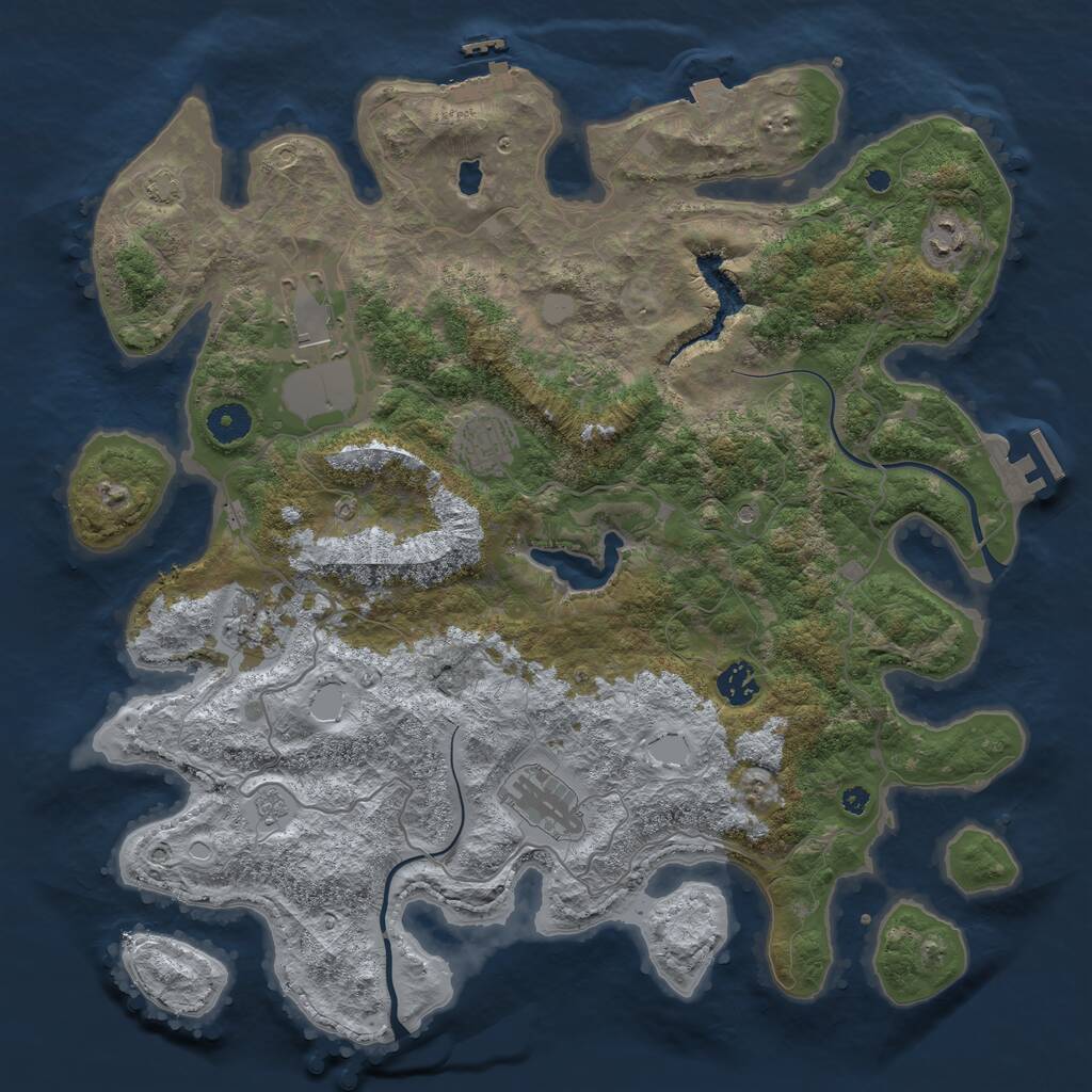 Rust Map: Procedural Map, Size: 4000, Seed: 1488235521, 12 Monuments