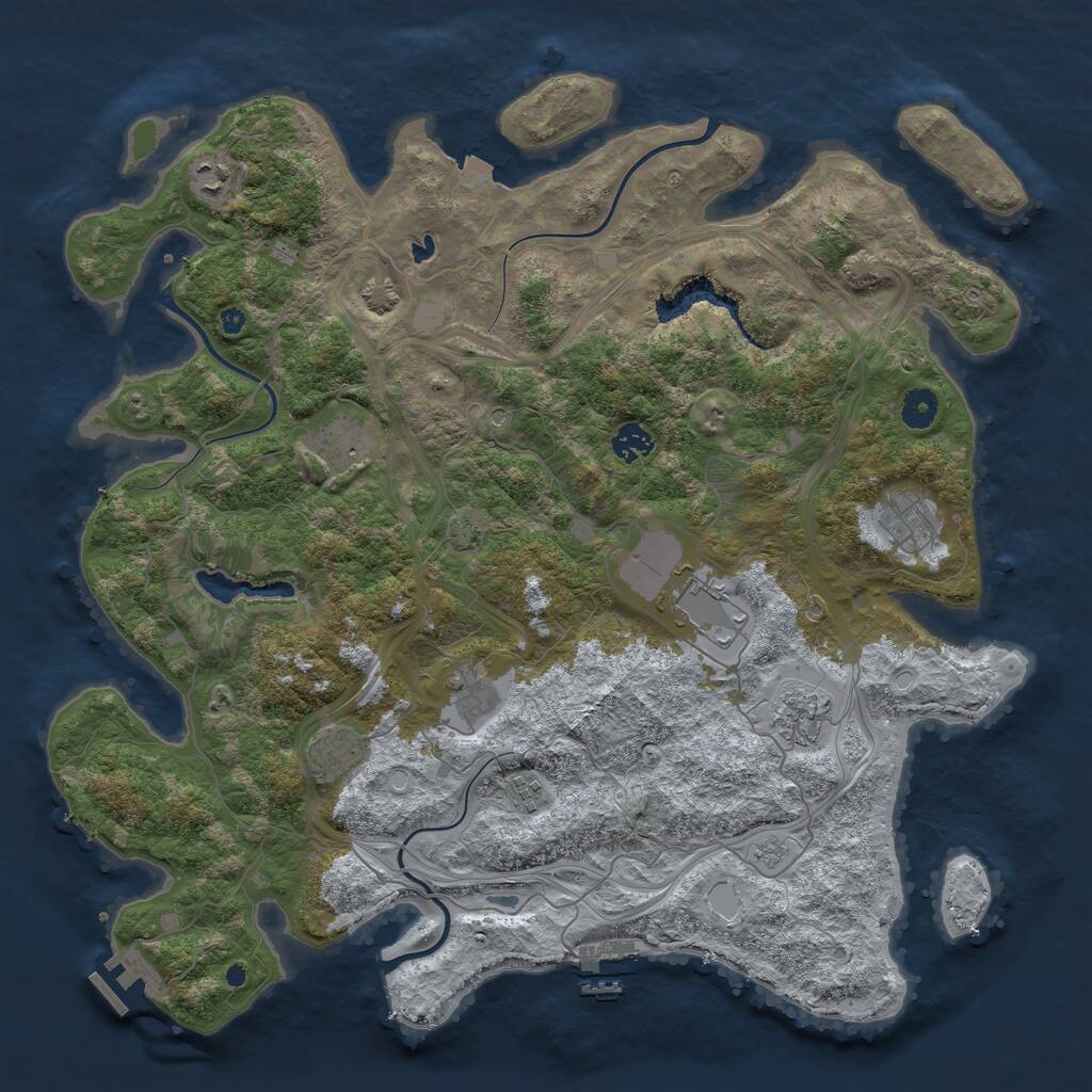 Rust Map: Procedural Map, Size: 4250, Seed: 20922, 15 Monuments